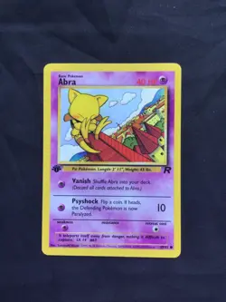 Pokemon Cards: Team Rocket 1st Edition Common: Abra 49/82 - Image 1