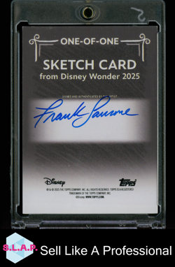 MEGARA (MEG) 1/1 TOPPS 2025 DISNEY SKETCH CARD FROM DISNEY WONDER ENGLISH AUTO - Image 2