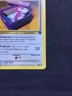 Pokemon Cards: Team Rocket 1st Edition Uncommon: Porygon 48/82 - Image 4