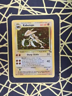 🔥 Kabutops 9/62 🔥 Original Holo Rare Fossil Set Pokemon Card WOTC 1999 - Image 1