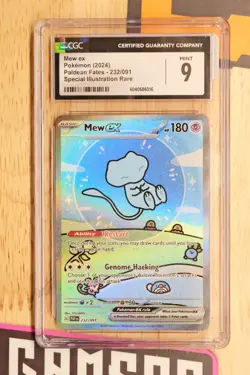 CGC 9 MINT Mew ex 232/091 SPECIAL ILLUSTRATION Paldean Fates Pokemon Card 012 - Image 1
