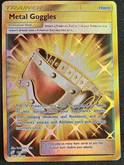 Pokemon TCG Sun & Moon Team Up Metal Goggles Holo Card 195/181 Secret Rare - Image 1