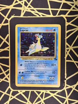 🔥 Lapras 10/62 🔥 Original Holo Rare Fossil Set Pokemon Card WOTC TCG 1999 - Image 1