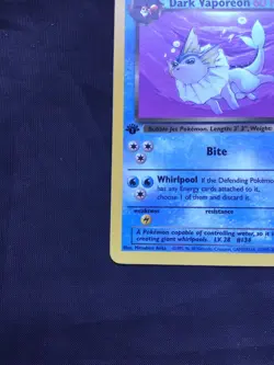 Pokemon Cards: Team Rocket 1st Edition Uncommon: Dark Vaporeon 45/82 - Image 5