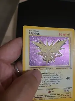 Zapdos 15/62 Pokemon Fossil Holo Rare Card Vintage WOTC MP+ - Image 3