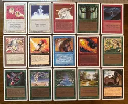 Magic The Gathering Card Lot (15): Vintage Unlimited Set - Excellent - Image 1