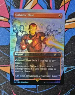 Galvanic Blast NM Rainbow Foil MTG Secret Lair Drop Iron Man Marvel Unplayed - Image 1