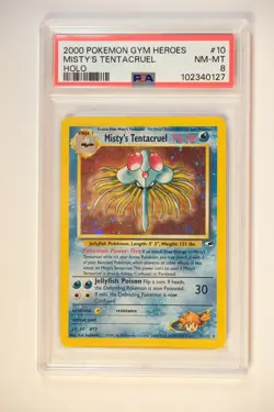 2000 POKEMON GYM HEROES HOLO #10 MISTY'S TENTACRUEL PSA 8 - Image 1