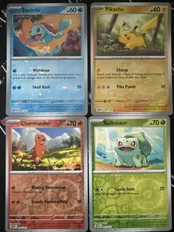 Costco 151 Mini Tin Promo Cards - 4× Cosmic Reverse Holo Card Set - Pokemon TCG - Image 1