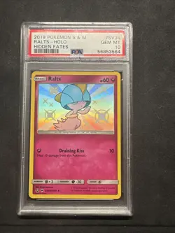 Pokemon 2019 Ralts SV34/SV94 Shiny Holo Rare Hidden Fates PSA 10 - Image 1