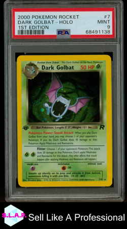 DARK GOLBAT-HOLO 1ST EDITION POKEMON ROCKET 2000 7 PSA 9 - Image 1