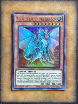 Yugioh Timaeus the United Dragon BACH-EN003 Ultra Rare 1st Ed NM - Image 1