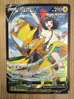Zeraora V TG16/TG30 - Pokemon Silver Tempest Trainer Gallery Card - DMG - Image 1