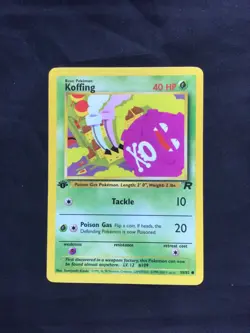 Pokemon Cards: Team Rocket 1st Edition Common: Koffing 58/82 - Image 1