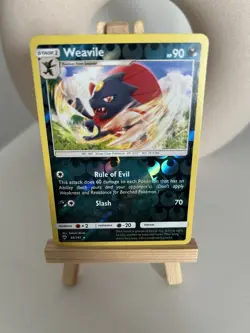 Pokemon Sun & Moon Burning Shadows TCG Card REVERSE HOLO Weavile 86/147 - Image 1