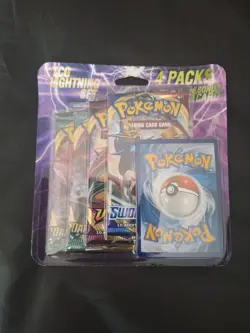 Konami Pokemon TCG Lightning Set Booster 3 Packs 1 Bonus Card Coin - 307386 - Image 1