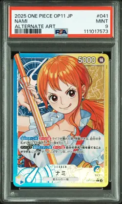 Nami OP11-041 L | PSA 9 Parallel A Fist of Divine Speed ONE PIECE Card Japanese - Image 1
