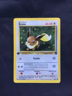 Pokemon Cards: Team Rocket 1st Edition Common: Eevee 55/82 - Image 1
