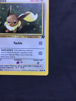 Pokemon Cards: Team Rocket 1st Edition Common: Eevee 55/82 - Image 4