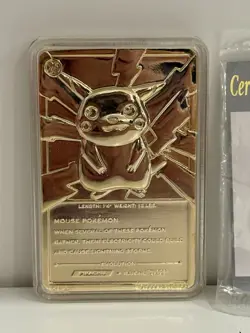 Pokemon 23k Gold Plated Pikachu & Pokeball Trading Card 1999 Burger King - Image 3