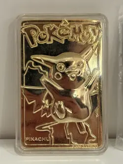Pokemon 23k Gold Plated Pikachu & Pokeball Trading Card 1999 Burger King - Image 5
