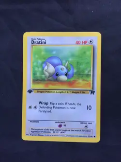 Pokemon Cards: Team Rocket 1st Edition Common: Dratini 53/82 - Image 1