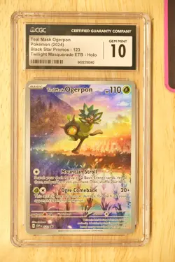 CGC 10 GEM MINT Teal Mask Ogerpon SVP123 Special Illustration 123 Pokemon Card - Image 1