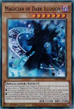 LDS3-EN084 MAGICIAN OF DARK ILLUSION COMMON 1ST EDITION YuGiOh CARD - Image 1