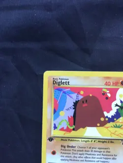 Pokemon Cards: Team Rocket 1st Edition Common: Diglett 52/82 - Image 2