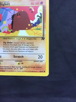 Pokemon Cards: Team Rocket 1st Edition Common: Diglett 52/82 - Image 4