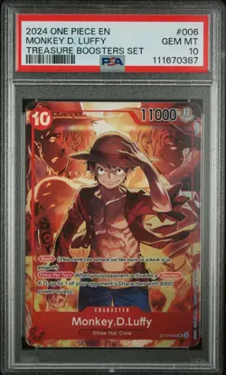One Piece Monkey.D.Luffy ST10-006 Treasure Booster Set Promo PSA 10 Card Mint - Image 1