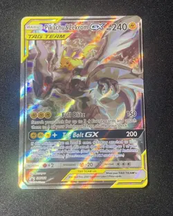 Pokemon 2019 Tag Team Pikachu & Zekrom GX Black Star Promo Holo Card SM168 - Image 1