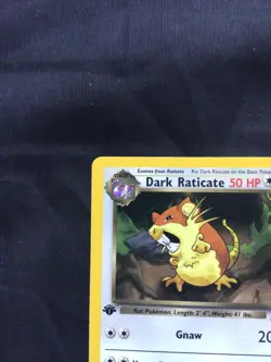 Pokemon Cards: Team Rocket 1st Edition Common: Dark Raticate 50/82 - Image 2