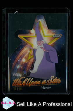 MERLIN 18/50 TOPPS CHROME W-14 2025 DISNEY WISH UP ON A STAR ENG DIE-CUT CARD - Image 1