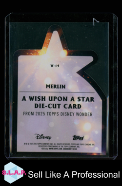 MERLIN 18/50 TOPPS CHROME W-14 2025 DISNEY WISH UP ON A STAR ENG DIE-CUT CARD - Image 2