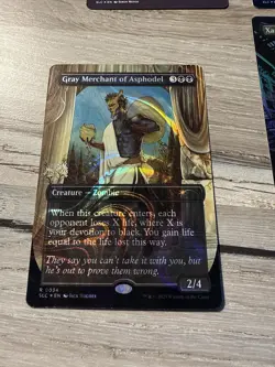 Grey Merchant of Asphodel Halo Foil Secret Lair Encyclopedia Magic Mtg - Image 1