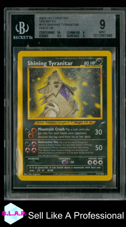 SHINING TYRANITAR POKEMON 113/105 2002 NEO DESTINY HOLO ENGLISH BGS 9 - Image 1