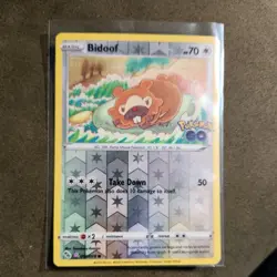 Bidoof (Peelable Ditto) Common Pokemon GO 059/078 LP/NM - Image 1