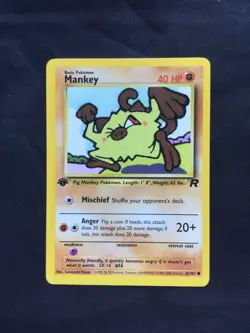 Pokemon Cards: Team Rocket 1st Edition Common: Mankey 61/82 - Image 1