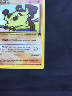 Pokemon Cards: Team Rocket 1st Edition Common: Mankey 61/82 - Image 4