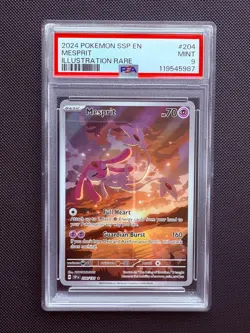 Mesprit IR - Pokemon SV Surging Sparks - 204/191 - PSA 9 Mint - Image 1