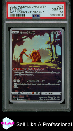 FA/ JYINX POKEMON 71 2022 INCANDESCENT ARCANA HOLO JAPANESE PSA 10 - Image 1