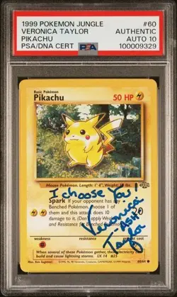 1999 Pokemon Jungle Pikachu Veronica Taylor Signed Card PSA/DNA 10 Autograph - Image 3