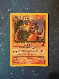 1x 1999-2000 Pokemon DARK CHARIZARD NON HOLO Team Rocket 21/82 Heavy Played WOTC - Image 1