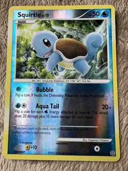 2007 Pokemon TCG Diamond & Pearl Secret Wonders Squirtle Reverse Holo 112/132 MP - Image 1