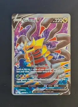 Pokemon Giratina v TCG Full Art Double Rare Card 185/196 SWSH Lost Origin - Image 1