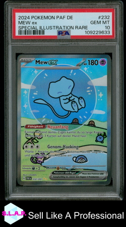 MEW EX SPECI4L ILL RARE POKEMON GER PAF DE-PALDEAN FATES 2024 232 PSA 10 - Image 1