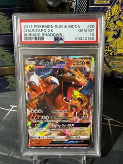 Pokemon TCG Charizard #20 GX Holo Ultra Rare Sun Moon Burning Shadows PSA 10 Gem - Image 1