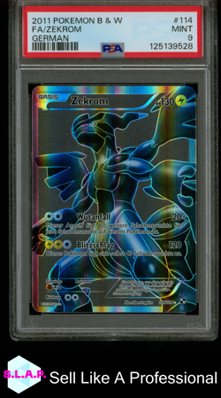 ZEKROM POKEMON 114/114 2011 B & W HOLO GERMAN PSA 9 - Image 1