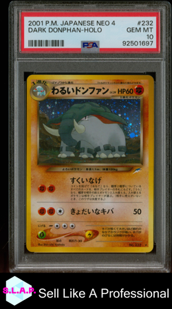 DARK DONPHAN POKEMON 232 2001 JAPANESE NEO 4 HOLO JAPANESE PSA 10 - Image 1
